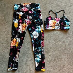 Zyia floral leggings and bra